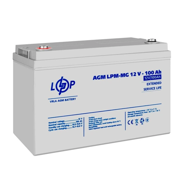 Акумулятор мультигелевий LPM-MG 12V 100 Ah LogicPower 3877 - Фото 2 Акумулятор мультигелевий LPM-MG 12V 100 Ah LogicPower 3877 - зображення 2