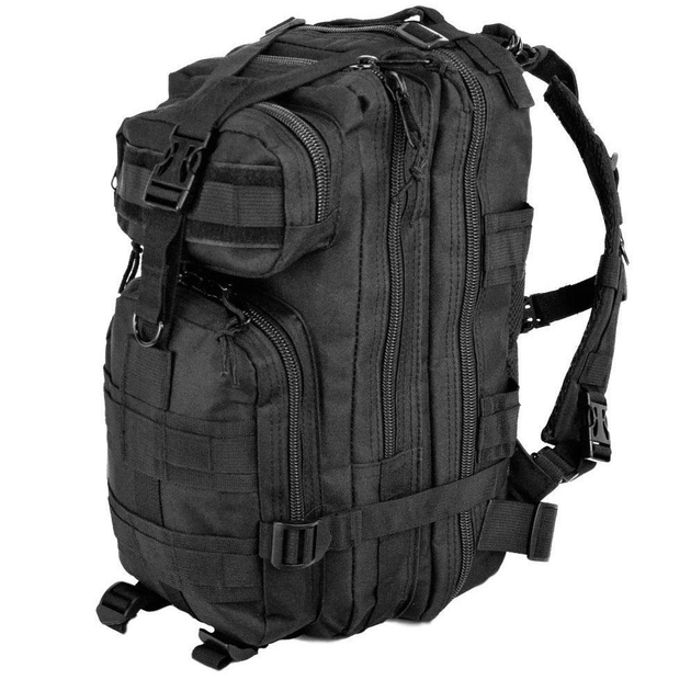 Рюкзак Cordura 1000D 25л для полювання, риболовлі, походів, подорожей та спорту. Колір чорний - зображення 1