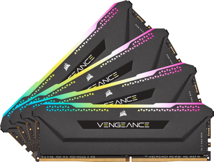 Оперативна пам'ять Corsair DDR4-3200 32768MB PC4-25600 (Kit of 4x8192) Vengeance RGB Pro SL Black (CMH32GX4M4E3200C16) - зображення 1