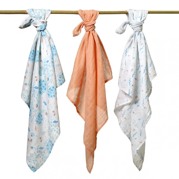Пелюшки муслинові бавовняні (70х70 см) 3 шт. (Цегляний) "BabyOno" 348/09 5901435414521 - зображення 3