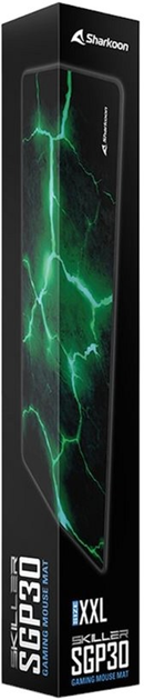Podkładka pod mysz Sharkoon SKILLER SGP30 Stone XXL Black/Green (4044951032204) - obraz 4
