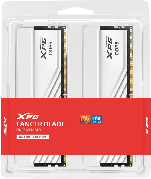 Pamięć RAM ADATA DDR5-6000 32768MB PC5-48000 (Kit of 2x16384) XPG Lancer Blade White (AX5U6000C3016G-DTLABWH) - obraz 2