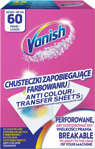 Chusteczki do prania Vanish Color Protect zapobiegające farbowaniu 30 szt (5908252010448) - obraz 1