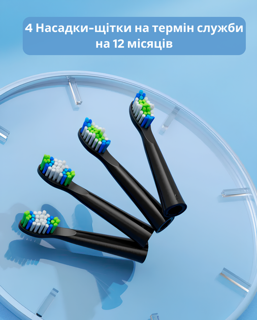 Насадки для зубної щітки Bitvae D2 і E11 Black - Фото 5 Насадки для зубної щітки Bitvae D2 і E11 Black - зображення 5