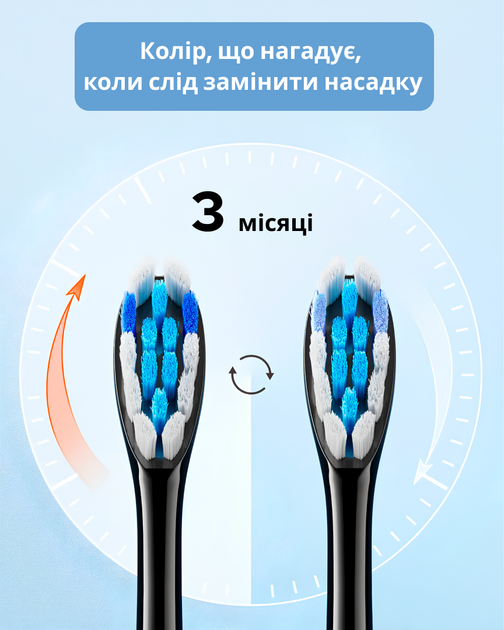 Насадки для зубної щітки Bitvae S2, S3, P80 Black - зображення 4