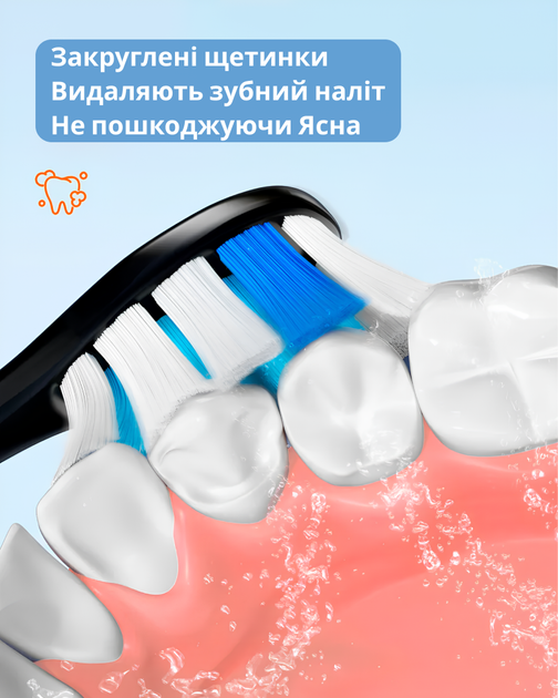 Насадки для зубної щітки Bitvae S2, S3, P80 Black - зображення 5