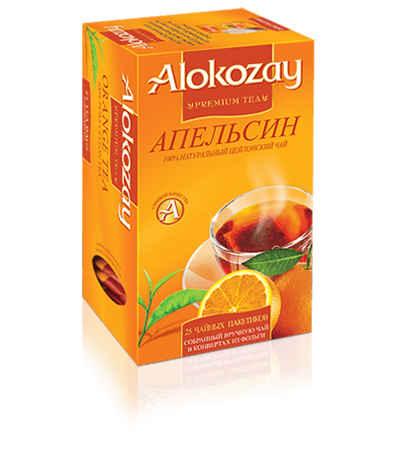 Черный пакетированный чай с апельсином Alokozay 25 шт. от продавца ...