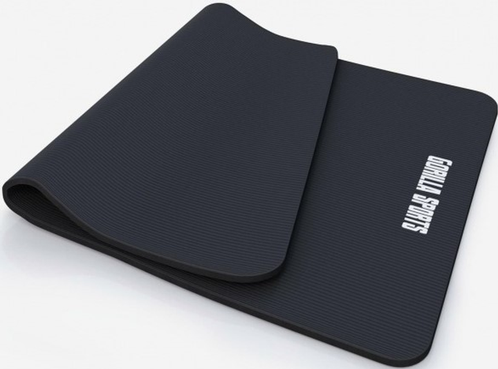 Килимок для тренувань, йоги, пілатесу Gorilla Sports Deluxe великий 190 х 100 х 1.5 см чорний (4260200842343) - зображення 3