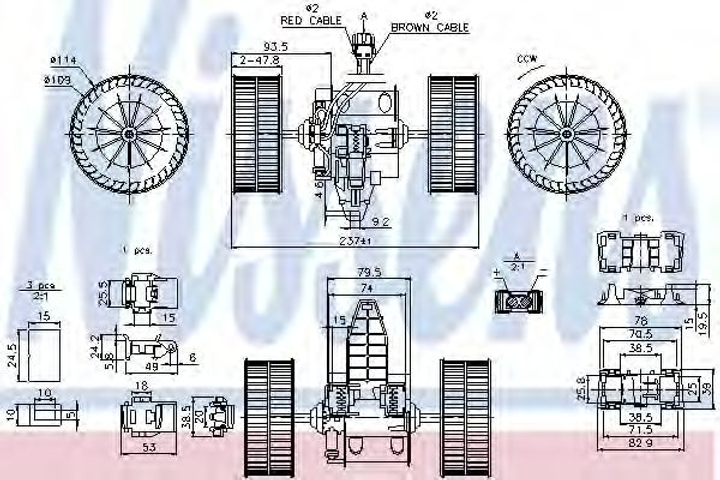 Вент.пічки B5(E60-E61)4.4 i(+)[OE 64116933910] Nissens (87117) - зображення 1