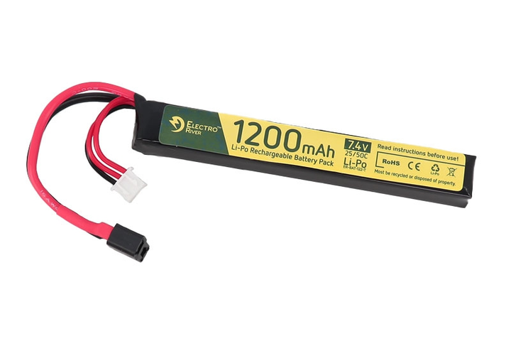 Акумулятор Electro River LiPo 7.4V 1200 mAh 25/50C T-connector - изображение 1