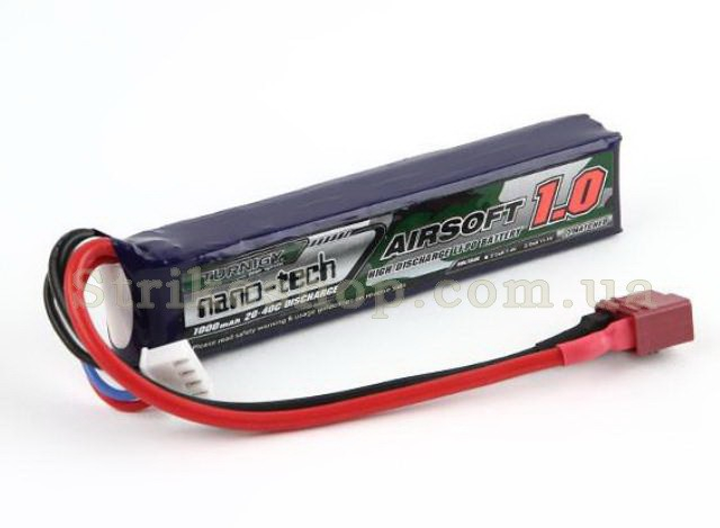 Акумулятор Turnigy Nano-Tech LiPo 11.1v 1000mAh 20-40C (T-Connector) - зображення 1