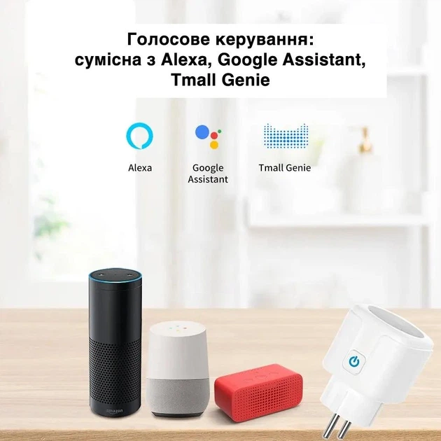 Смарт Wi-Fi розетка Tuya 16A для моніторингу енергоспоживання з керуванням на смартфоні та голосовим керуванням, біла (86894337) - зображення 5