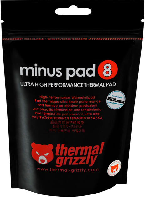 Термопрокладка Thermal Grizzly Minus Pad 8 100 x 100 x 1 мм (4260711990106) - зображення 2