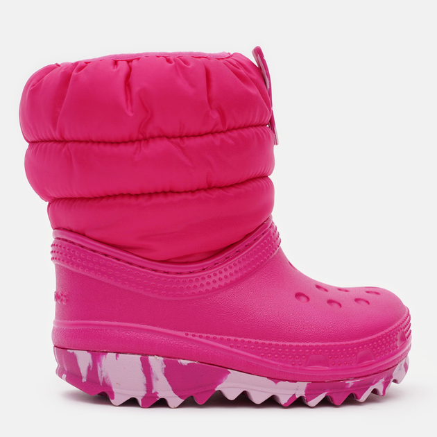 Śniegowce dziewczęce ocieplane Crocs Classic Neo Puff Boot K 207683 23-24 Różowe (191448880313) - obraz 1