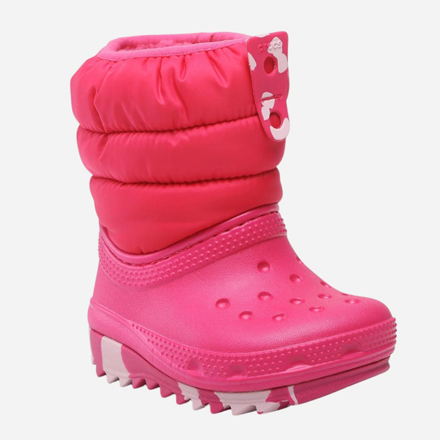 Śniegowce dziewczęce ocieplane Crocs Classic Neo Puff Boot K 207684 28-29 Różowe (191448883567) - obraz 2