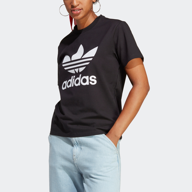 Koszulka damska bawełniana adidas Adicolor Classics Trefoil Tee W IB7421 S Czarna (4066752007182) - obraz 1