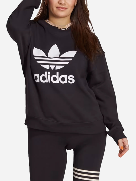 Світшот оверсайз жіночий adidas Trefoil Crew Sweatshirt W IB7431 M Чорний (4066752029740) - зображення 1