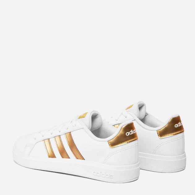Підліткові кеди для дівчинк adidas Originals Court 2.0 K GY2578 36 (3.5US) Білий/Золотистий (4066748262007) - зображення 4