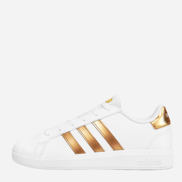 Підліткові кеди для дівчинк adidas Originals Court 2.0 K GY2578 38.5 (5.5US) Білий/Золотистий (4066748258307) - зображення 3