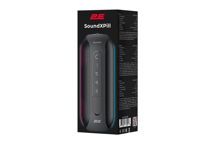 2E Акустична система SoundXPill TWS, MP3, Wireless, Waterproof Black - Фото 10 2E Акустична система SoundXPill TWS, MP3, Wireless, Waterproof Black - зображення 10