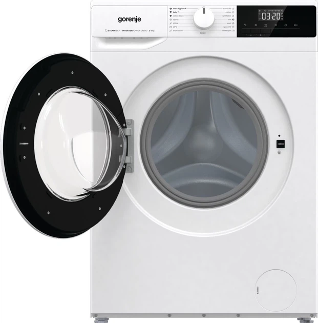 Gorenje Пральна машина фронтальна, 7кг, 1200, A, 43,5см, дисплей, пар, інвертор, білий - Фото 7 Gorenje Пральна машина фронтальна, 7кг, 1200, A, 43,5см, дисплей, пар, інвертор, білий - зображення 7