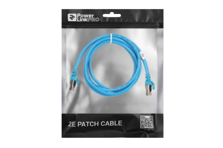2E Cat 6, S-FTP екран. фольга з обплетенням, RJ45, 4Х2 27AWG, 7/0.14 Cu, 1.50 m, PVC, Blue - изображение 3