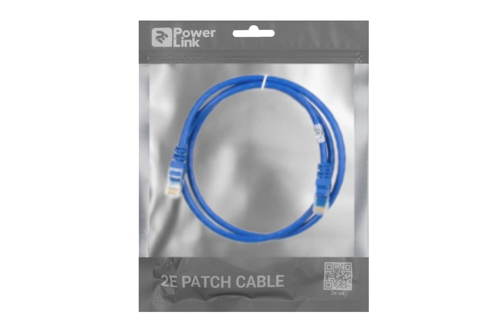 Патч-корд 2E Cat 6, UTP, RJ45, 26AWG, 7/0.16 Cu, 1.00 m, PVC, Blue - Фото 3 Патч-корд 2E Cat 6, UTP, RJ45, 26AWG, 7/0.16 Cu, 1.00 m, PVC, Blue - зображення 3