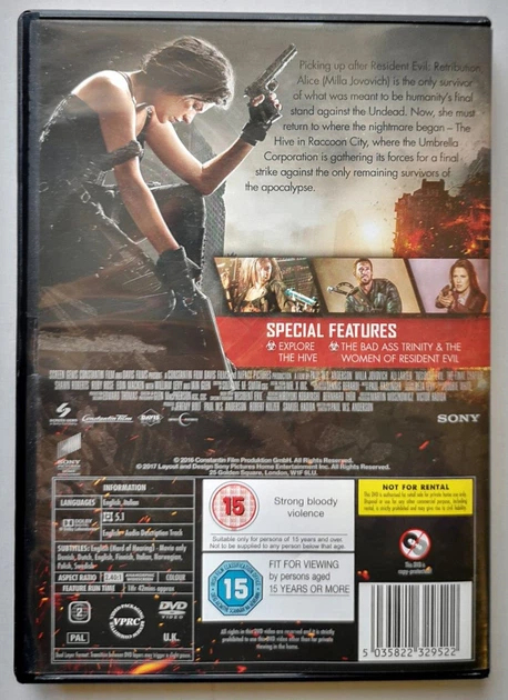 Resident Evil The Final Chapter, Б/У, английская версия - Video диск - изображение 3