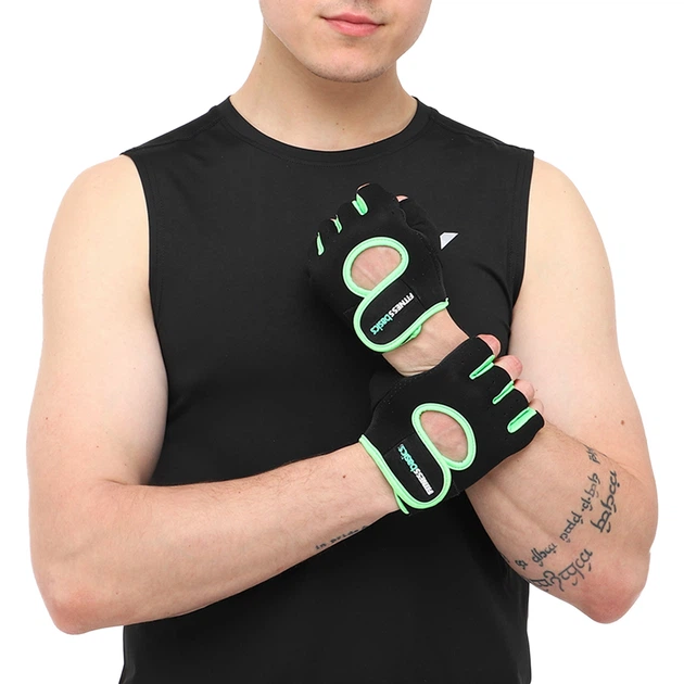 Рукавички для фітнесу та тренувань FITNESS S Pro розмір XL (неопрен, Чорно-салатовий) (BC-893_Чорно-салатовий_XL) - изображение 3