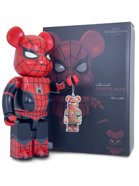 Статуэтка Bearbrick x Marvel x Spider-Man 400% & 100% 28 см 7 см