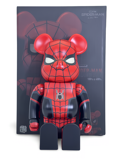 Статуэтка Bearbrick x Marvel x Spider-Man 400% & 100% 28 см 7 см