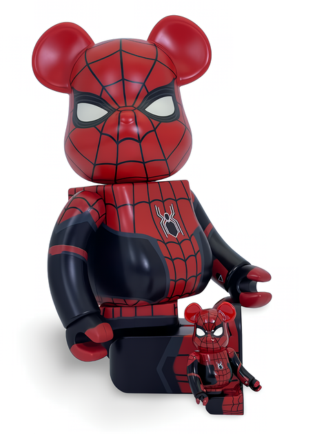 MARVEL BE@RBRICK 400% SPIDER-MAN LAST賞 Статуэтка Bearbrick x Marvel x Spider-Man 400% & 100% 28 см 7 см