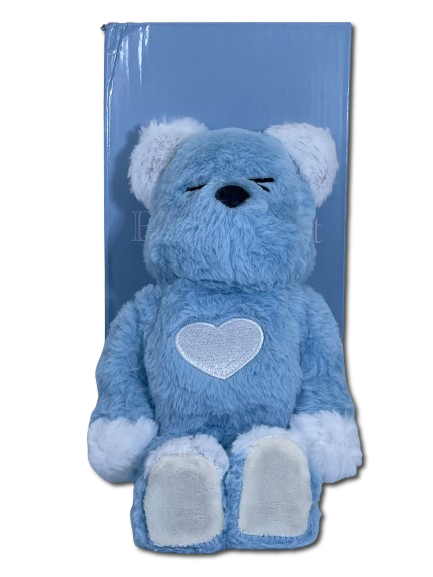 Статуетка Bearbrick x Valmuer Baby Blue 400% 28 см Medicom Toy Синій пухнастик - зображення 8