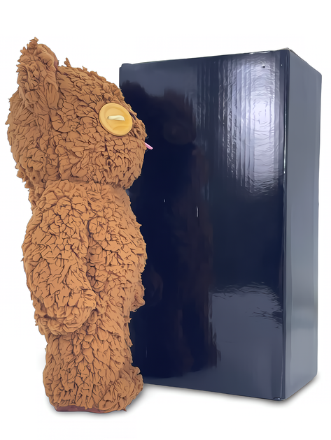 Статуетка Bearbrick x Tim from Minions 400% 28 см Medicom Toy Плюшевий ведмедик - зображення 4