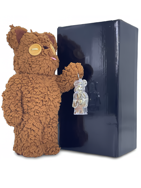 Статуетка Bearbrick x Tim from Minions 400% 28 см Medicom Toy Плюшевий ведмедик - зображення 5