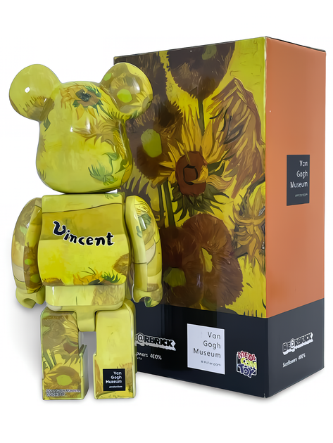 Статуетка Bearbrick x Van Gogh Museum x Sunflowers 400% 28 см Medicom Toy Соняшники - зображення 2