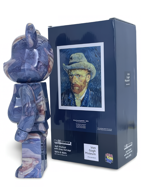 Статуэтка Bearbrick x Van Gogh Museum x Self Portrait 400% 28 см Medicom Toy Автопортрет - изображение 3
