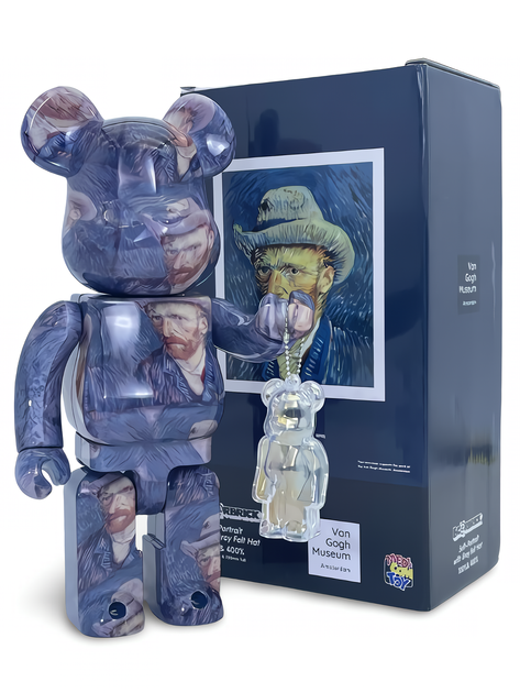 Статуэтка Bearbrick x Van Gogh Museum x Self Portrait 400% 28 см Medicom Toy Автопортрет - изображение 5