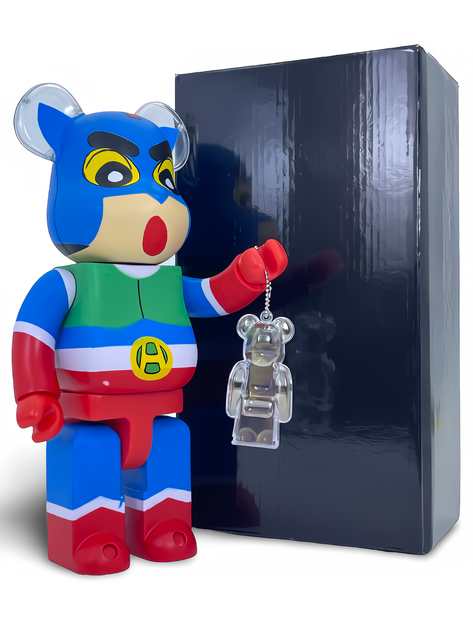 Статуетка Bearbrick x Vernon Kraus 400% 28 см Medicom Toy Маска провосудія - зображення 5