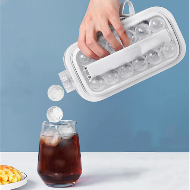 Силіконова форма для льоду на 17 кульок ICE CUBE TRAY Переносна пляшка для льоду Біла - Фото 1 Силіконова форма для льоду на 17 кульок ICE CUBE TRAY Переносна пляшка для льоду Біла - изображение 1