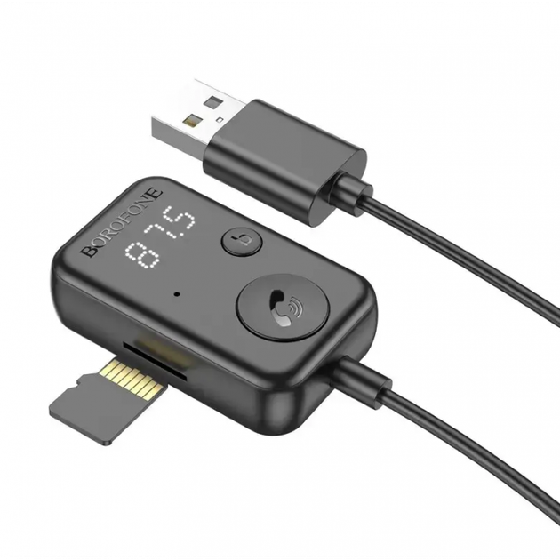 Автомобільний FM модулятор Borofone BC49 June USB трансмітер з Bluetooth V5.3 - зображення 4