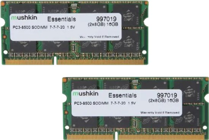 Pamięć RAM Mushkin DDR3-1600 16384MB PC3-12800 (Kit of 2x8192) Essentials (B00HOHSQVM) - obraz 1