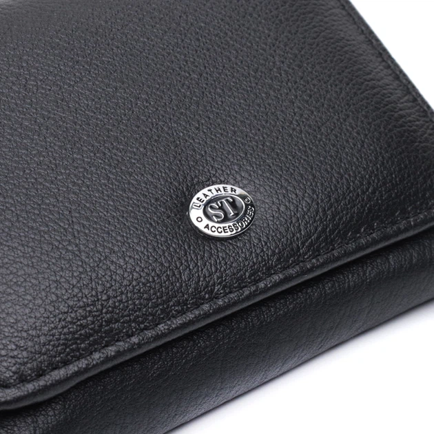 Кошелек Для Женщин Из Натуральной Кожи Горизонтального Формата St Leather Черный (282016) - Фото 5 Кошелек Для Женщин Из Натуральной Кожи Горизонтального Формата St Leather Черный (282016) - изображение 5