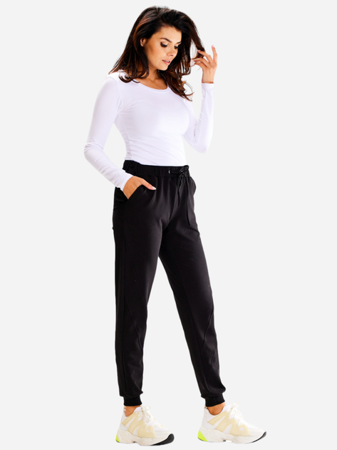 Spodnie dresowe damskie Awama A608 L Czarne (5902360583559) - obraz 3