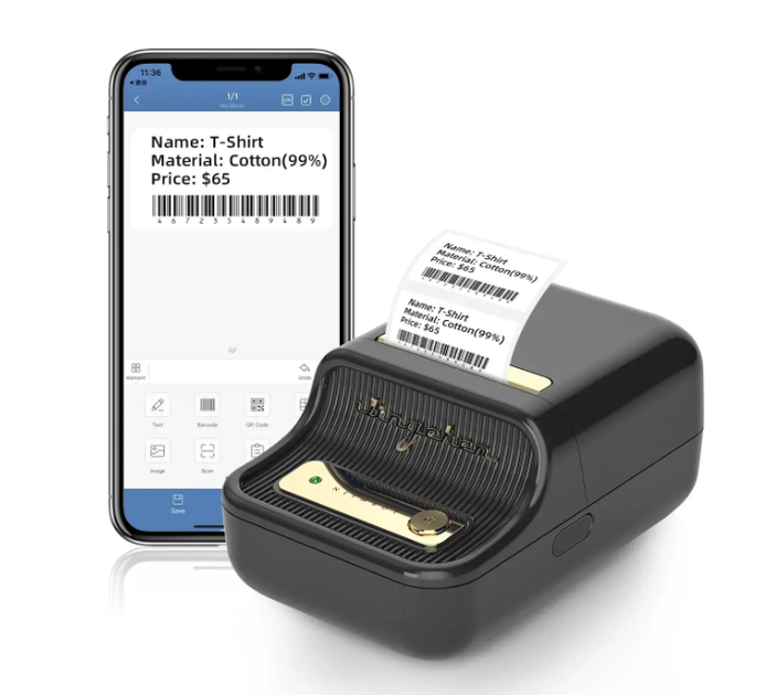 Термопринтер для печати наклеек стикеров NIIMBOT B21 Bluetooth Black (1AC1305200A) - Фото 3 Термопринтер для печати наклеек стикеров NIIMBOT B21 Bluetooth Black (1AC1305200A) - изображение 3