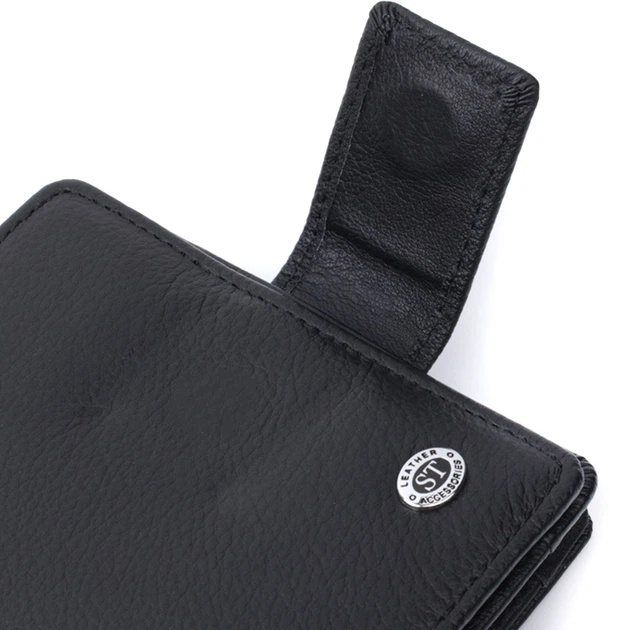 Женский кошелек с монетницей и блоком для пропусков из натуральной кожи ST Leather 22713 Черный - Фото 4 Женский кошелек с монетницей и блоком для пропусков из натуральной кожи ST Leather 22713 Черный - изображение 4