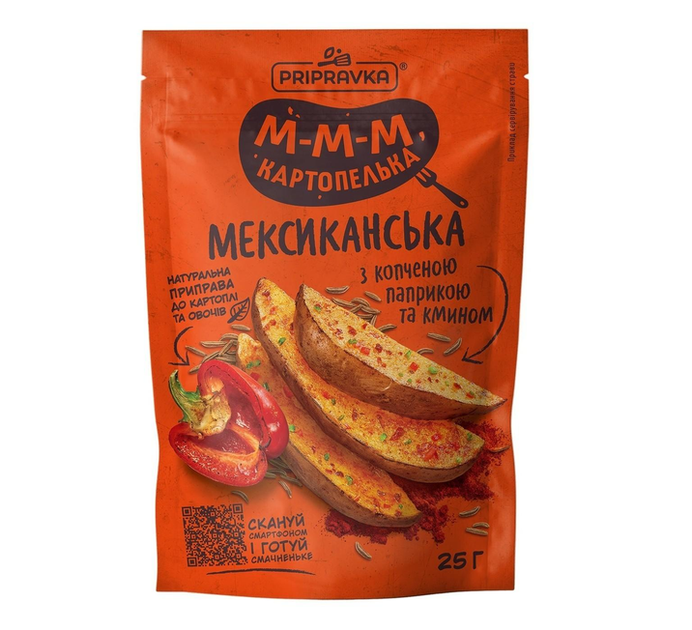 Мексиканська приправа для картоплі 25 г Pripravka - Фото 1 Мексиканська приправа для картоплі 25 г Pripravka - зображення 1