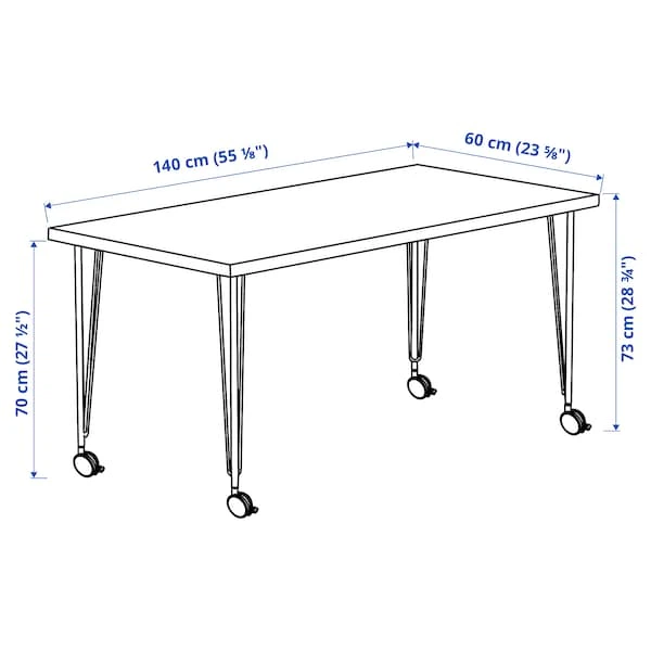 Письмовий стіл IKEA LAGKAPTEN / KRILLE 140х60 см білий (194.171.74) - Фото 5 Письмовий стіл IKEA LAGKAPTEN / KRILLE 140х60 см білий (194.171.74) - изображение 5