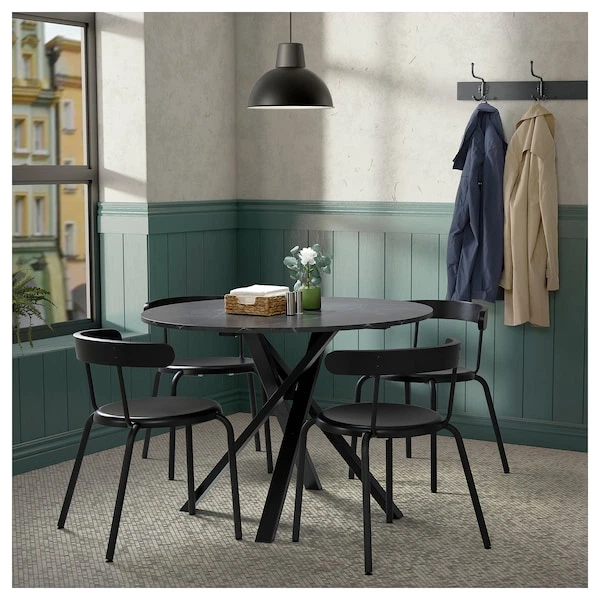 Стіл IKEA MARIEDAMM 105 см чорний/ імітація мармуру (704.926.45) - зображення 5