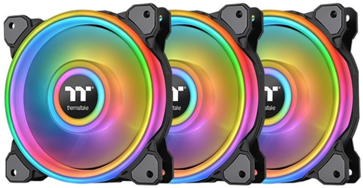 Набір вентиляторів Thermaltake Riing Quad 12 RGB Radiator Fan TT Premium Edition 3 Fan Pack Black (4713227521574) - зображення 1